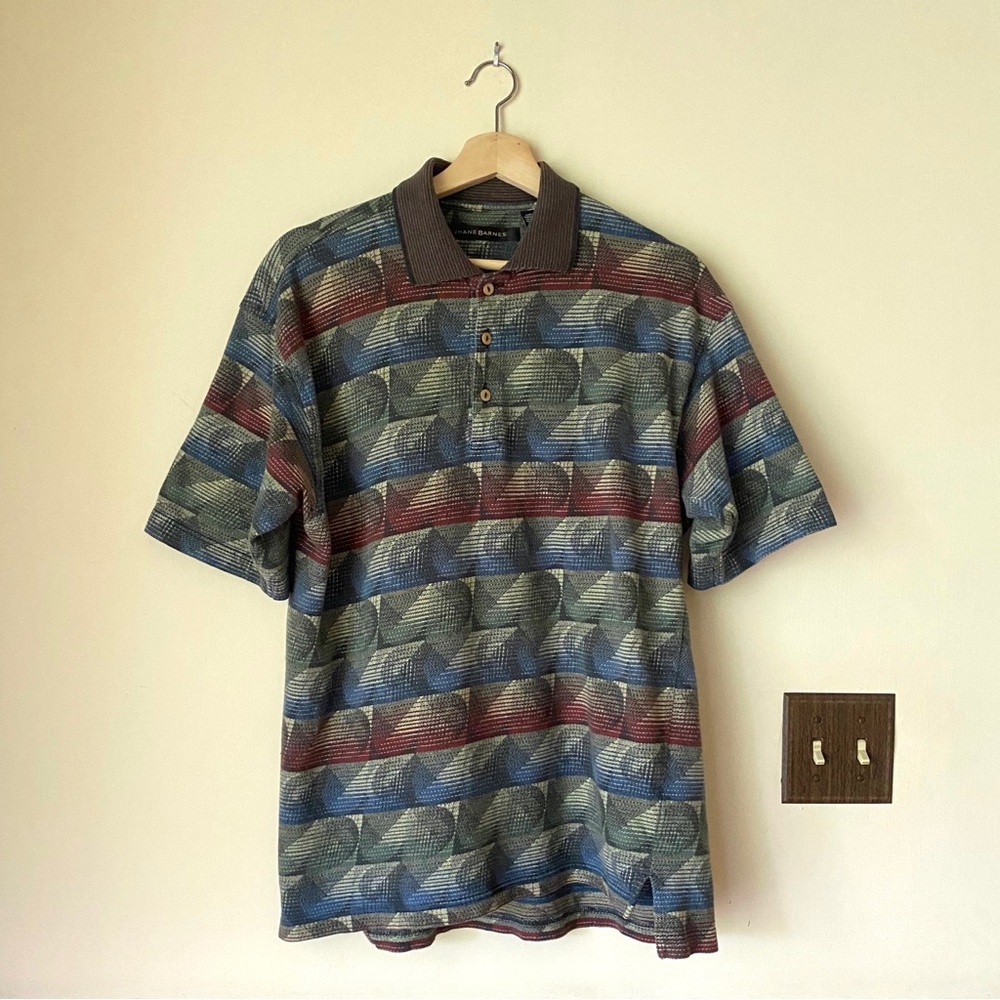 vintage Jhane Barnes size S euro chic shirt – 100% cotton – blue / green / red